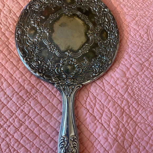 Antique Godinger Silver Plate Ornate Hand Mirror - Picture 2 of 4